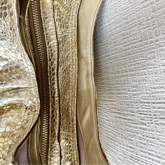 Coach Metallic Crocodile Textured Satchel - Picture 4 of 11